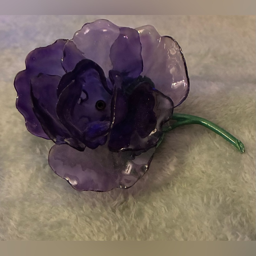 Vintage Estate Vendome Purple Amethyst Lucite Brooch